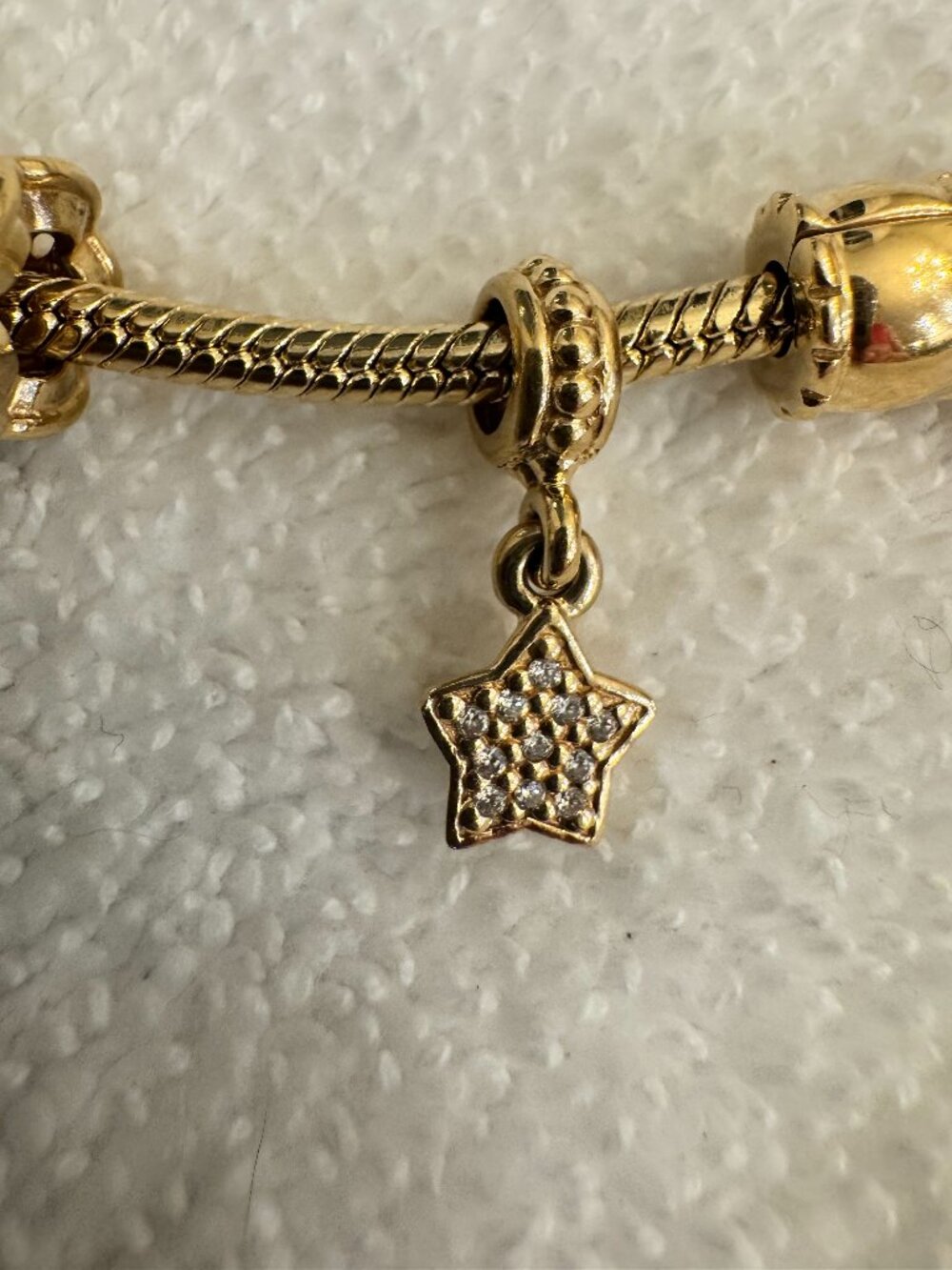 Pandora Rare Brilliant Star 14K Gold Diamond Charm Model 750808D